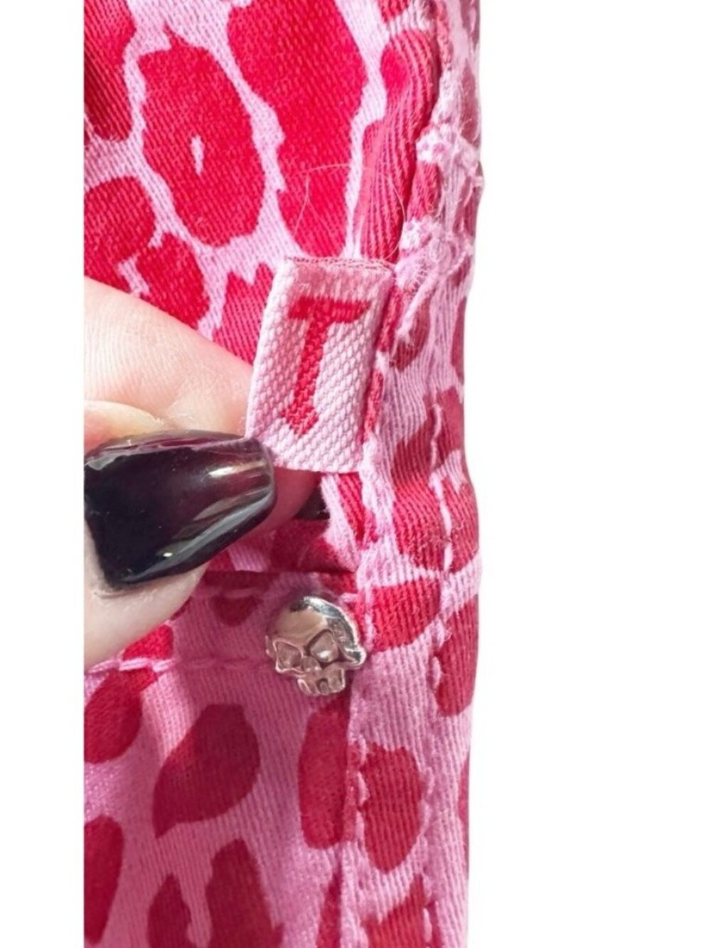 Tripp NYC Women's Sz 1 Hot Pink Red Leopard Cheetah Print Skinny Jeans NWT Rare - Picture 11 of 12